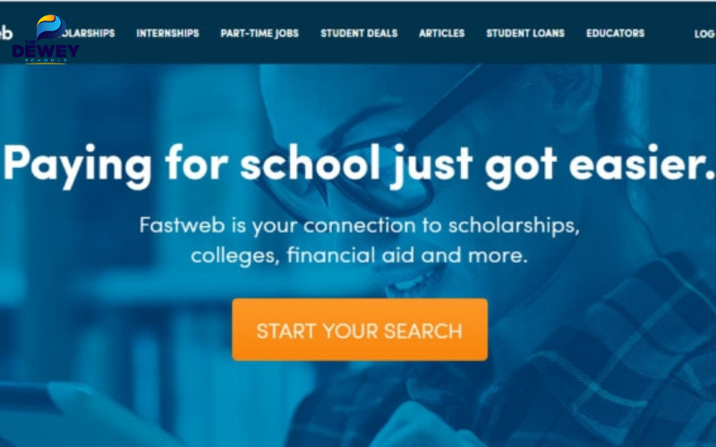 Giao diện Fastweb hiển thị danh sách học bổng du học Anh cho sinh viên quốc tế