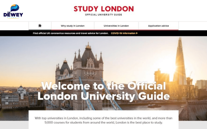 Trang Study London hiển thị các chương trình học bổng dành cho sinh viên quốc tế