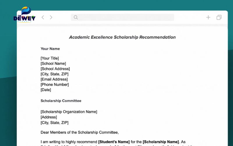 Mẫu xin học bổng bằng tiếng Anh